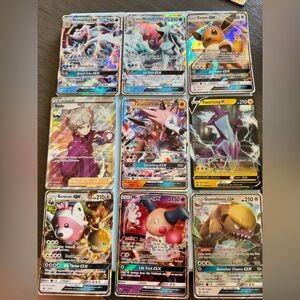 Pokemon GX - V - trainer Card Collection 9 cards.